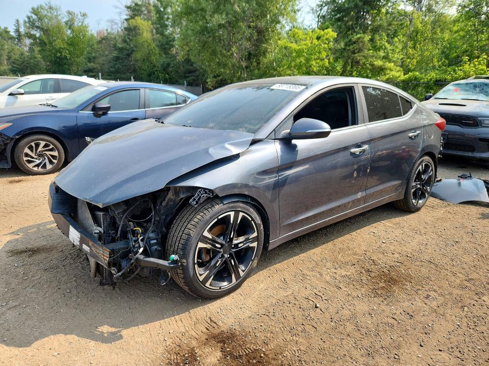 2018 Hyundai Elantra VIN KMHD84LF5JU497554 COPART salvage auction — FRONT END, Salvage Title, sold $200 on 2026-07-21 (photo 1)