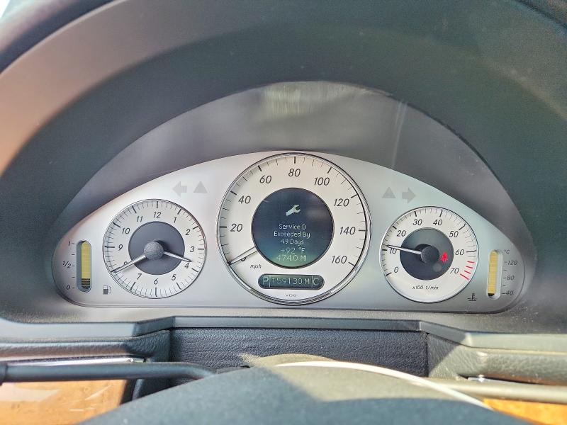 2009 Mercedes-benz E-klasse VIN WDBUF87X59B378588 COPART salvage auction — HAIL, Il - Salvage Certificate, sold $775 on 2026-08-19 (photo 9)