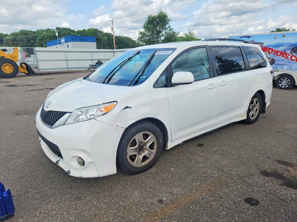 2011 Toyota Sienna VIN 5TDXK3DC0BS075490 COPART salvage auction — FRONT END, Mn - Cert Of Title-Prior Salvage, sold $1,600 on 2026-07-28 (photo 1)