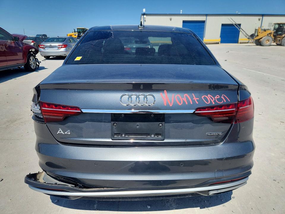 2020 Audi A4 VIN WAUENAF47LN010374 COPART salvage auction — SIDE, TX - SALVAGE VEHICLE TITLE, sold $200 on 2026-07-21 (photo 6)