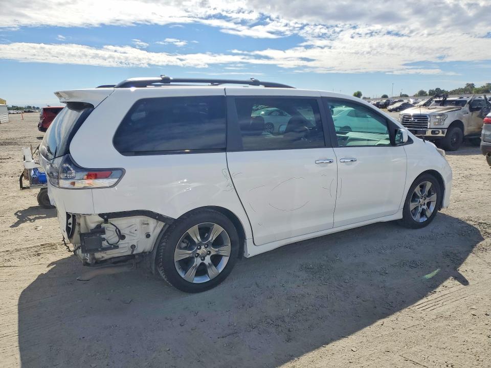 2014 Toyota Sienna VIN 5TDXK3DC9ES500239 COPART salvage auction — REAR END, Ca - Salvage Certificate, sold $25 on 2026-07-28 (photo 3)