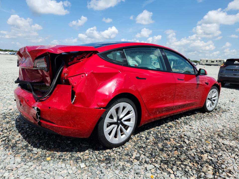 2022 Tesla Model 3 VIN 5YJ3E1EAXNF154164 COPART salvage auction — REAR END, FL - CERTIFICATE OF DESTRUCTION, sold $3,200 on 2026-07-28 (photo 3)