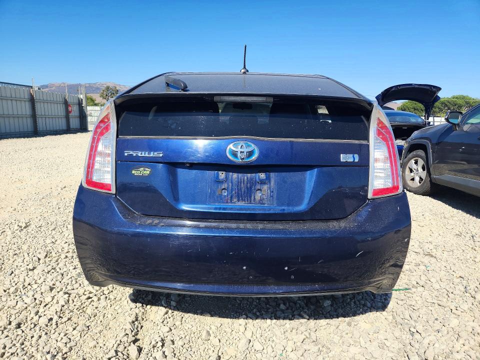 2013 Toyota Prius VIN JTDKN3DU9D1680442 COPART salvage auction — VANDALISM, CA - SALVAGE CERTIFICATE, sold $525 on 2026-07-14 (photo 6)