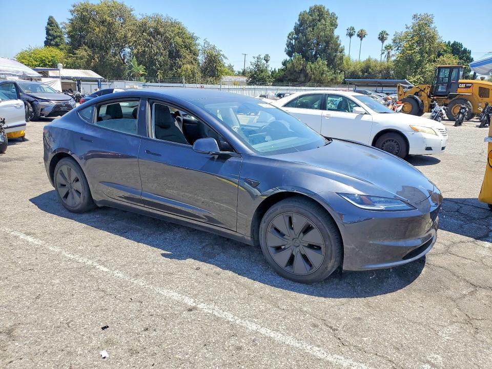 2025 Tesla Model 3 VIN 5YJ3E1EA5SF908180 COPART salvage auction — SIDE, Ca - Salvage Certificate, sold $11,100 on 2026-09-01 (photo 4)