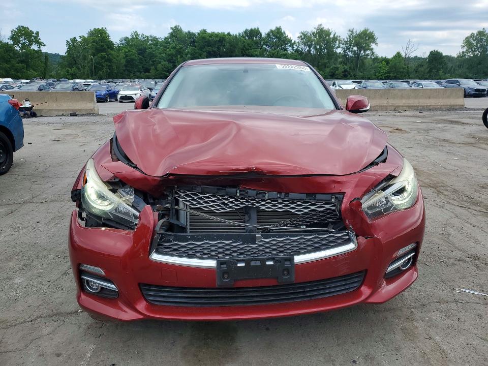 2014 Infiniti Q50 VIN JN1BV7AR9EM681259 COPART salvage auction — FRONT END, Ny - Mv-907A Salvage Certificate, sold $350 on 2026-07-21 (photo 5)