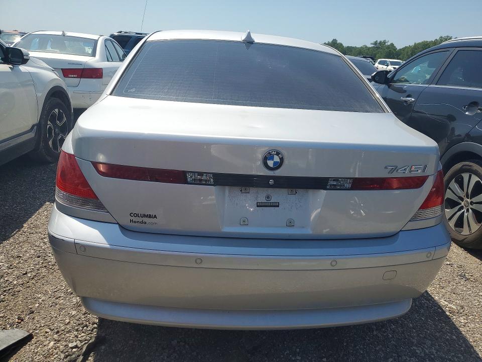 2005 BMW 7 series VIN WBAGL63565DP75562 COPART salvage auction — HAIL, MO - DEALER ONLY CLEAN TITLE, sold $500 on 2026-08-04 (photo 6)