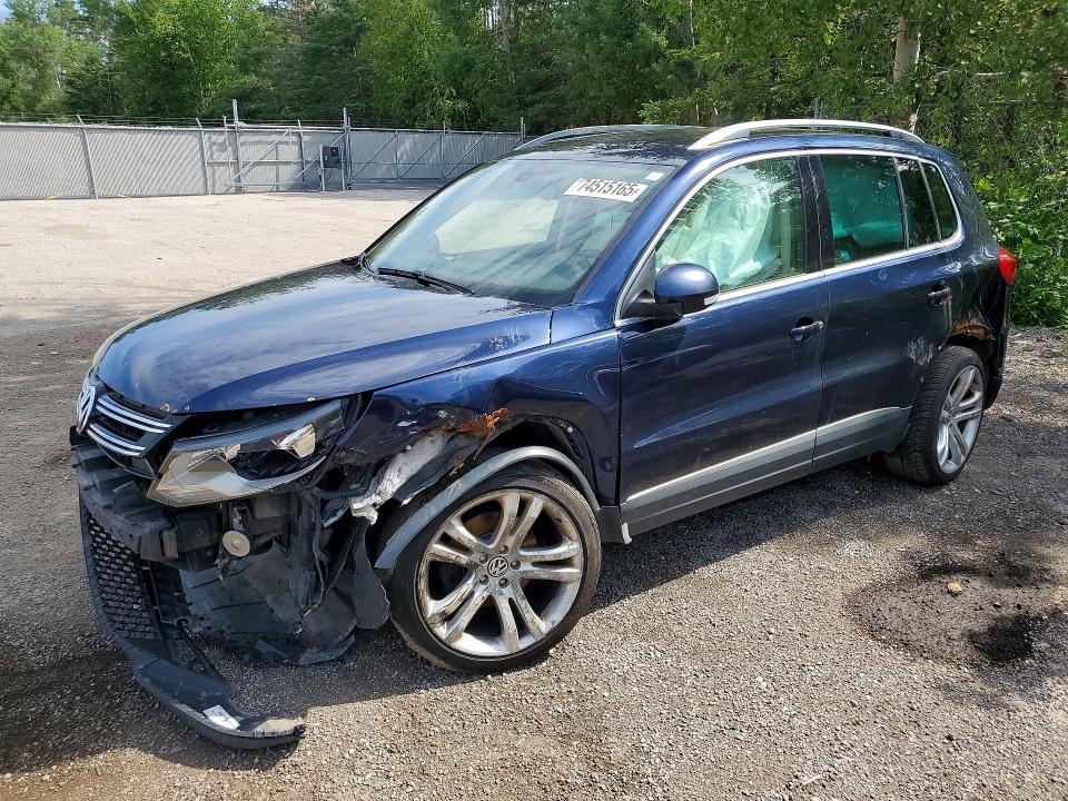 2012 Volkswagen Tiguan VIN WVGBV7AX5CW599621 COPART salvage auction — REAR END, ON - PERMIT NO BRAND - UNFIT, sold $300 on 2026-07-23 (photo 1)