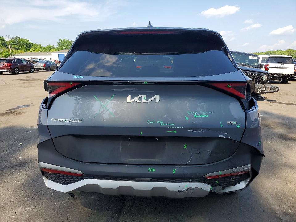 2023 Kia Sportage VIN 5XYK3CAF0PG030981 COPART salvage auction — REAR END, Pa - Certificate Of Salvage, sold $6,500 on 2026-07-28 (photo 6)