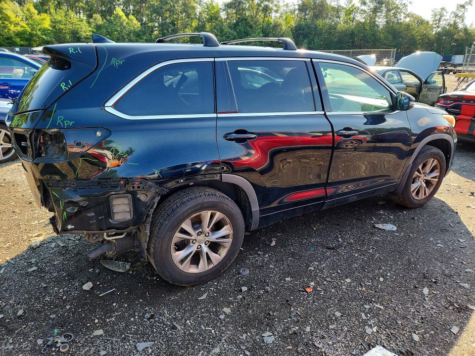 2014 Toyota Highlander VIN 5TDBKRFHXES010415 COPART salvage auction — REAR END, MD - CERT OF SALVAGE > 75% DAMAGE (P), sold $275 on 2026-07-28 (photo 3)
