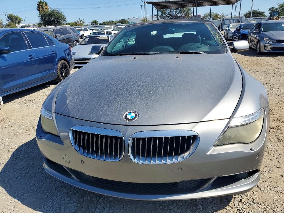 2008 BMW 6 series VIN WBAEB53518CX62605 COPART salvage auction — MINOR DENT/SCRATCHES, Ca - Dis/Dlr/Exp Only Clean Title, sold $375 on 2026-07-31 (photo 5)