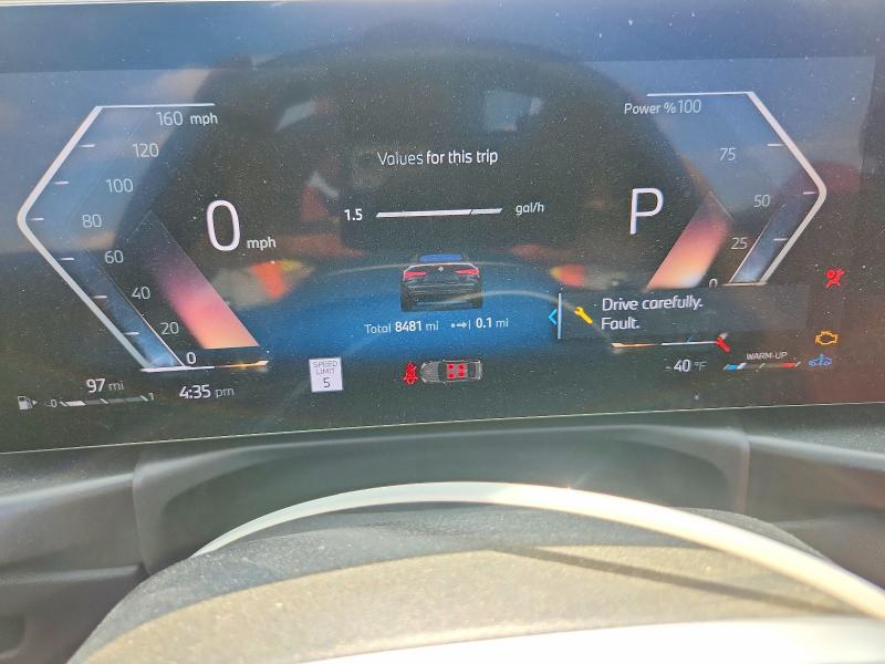 2025 BMW 4er VIN WBA53DB0XSCU36340 COPART salvage auction — FRONT END, Pa - Certificate Of Salvage, sold $19,400 on 2026-08-14 (photo 9)