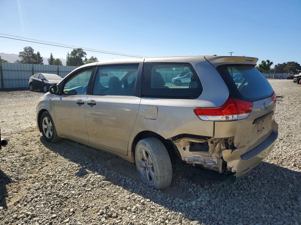 2014 Toyota Sienna VIN 5TDZK3DC5ES446608 COPART salvage auction — REAR END, CA - SALVAGE CERTIFICATE, sold $2,850 on 2026-07-28 (photo 2)