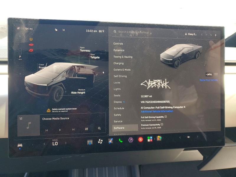 2024 Tesla Cybertruck VIN 7G2CEHED4RA039725 COPART salvage auction — FRONT END, Ca - Salvage Certificate, sold $22,800 on 2026-09-02 (photo 9)