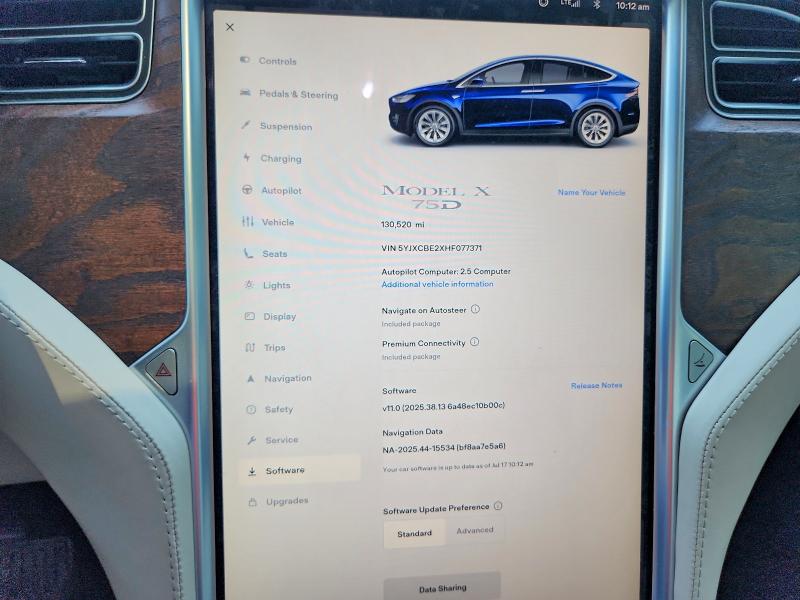 2017 Tesla Model x VIN 5YJXCBE2XHF077371 COPART salvage auction — REAR END, GA - CERT OF TITLE-SALVAGE (P), sold $7,900 on 2026-08-21 (photo 9)