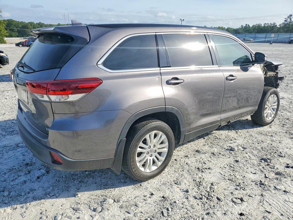 2019 Toyota Highlander VIN 5TDKZRFH2KS326446 COPART salvage auction — FRONT END, Ga - Cert Of Title-Salvage, sold $8,000 on 2026-07-27 (photo 3)