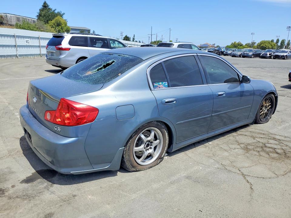 2006 Infiniti G35 VIN JNKCV51E86M522168 COPART salvage auction — VANDALISM, Ca - Salvage Certificate, sold $450 on 2026-07-31 (photo 3)