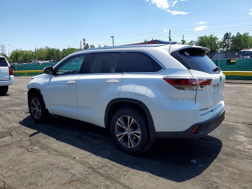 2016 Toyota Highlander VIN 5TDJKRFH2GS267258 COPART salvage auction — FRONT END, Co - Salvage Title, sold $8,500 on 2026-07-30 (photo 2)