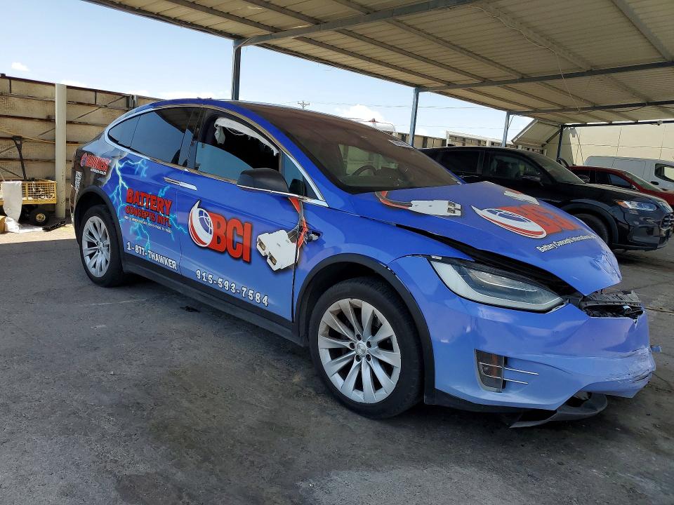 2021 Tesla Model x VIN 5YJXCDE20MF320515 COPART salvage auction — FRONT END, TX - SALVAGE VEHICLE TITLE (P), sold $6,100 on 2026-07-24 (photo 4)