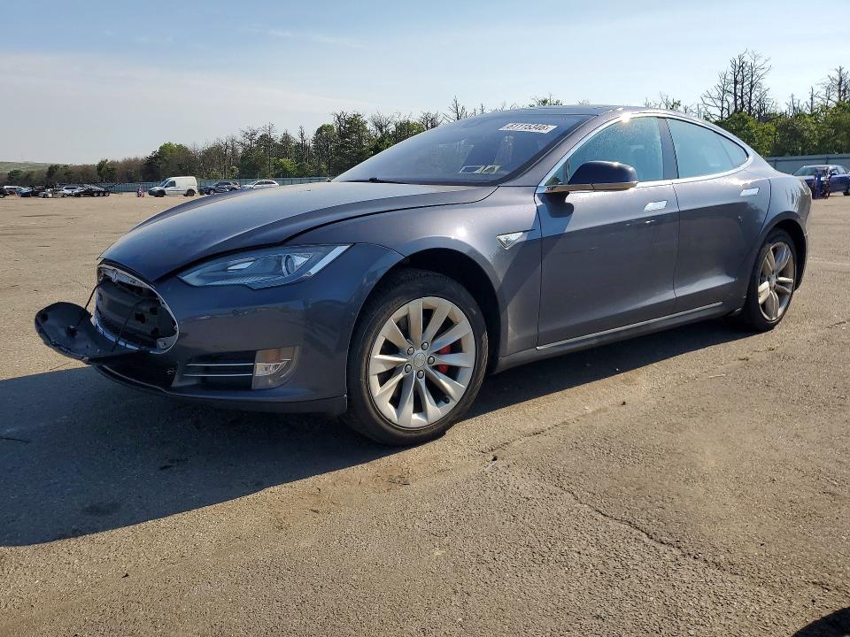 2014 Tesla Model s VIN 5YJSA1H29EFP65282 COPART salvage auction — FRONT END, Ny - Mv-907A Salvage Certificate, sold $2,850 on 2026-07-27 (photo 1)
