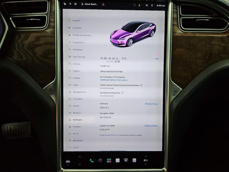 2018 Tesla Model s VIN 5YJSA1E21JF247794 COPART salvage auction — MINOR DENT/SCRATCHES, Tx - Certificate Of Title, sold $14,200 on 2026-07-28 (photo 9)