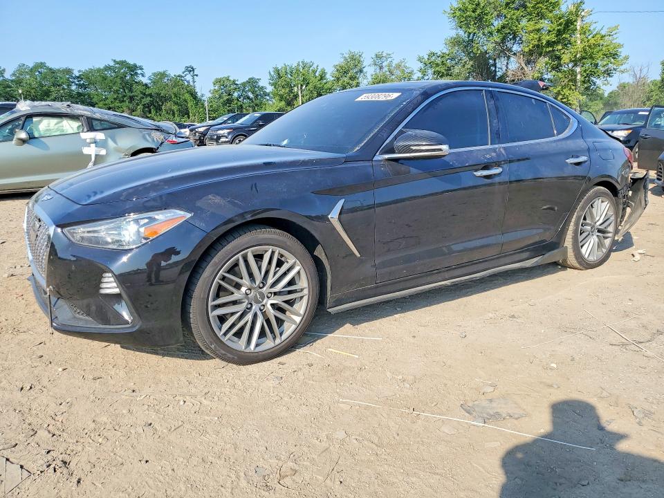 2021 Genesis G70 VIN KMTG34LA2MU070729 COPART salvage auction — REAR END, MD - CERT OF SALVAGE > 75% DAMAGE (P), sold $2,150 on 2026-07-23 (photo 1)