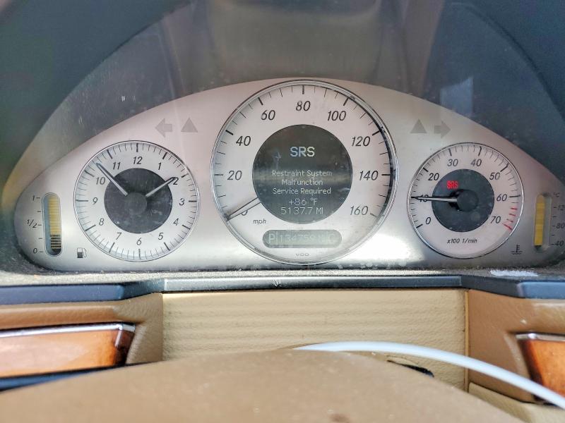 2008 Mercedes-benz E-class VIN WDBUF87X58B348652 COPART salvage auction — WATER/FLOOD, PA - CERT OF SALVAGE-W=FLOOD VEH, sold $800 on 2026-07-27 (photo 9)