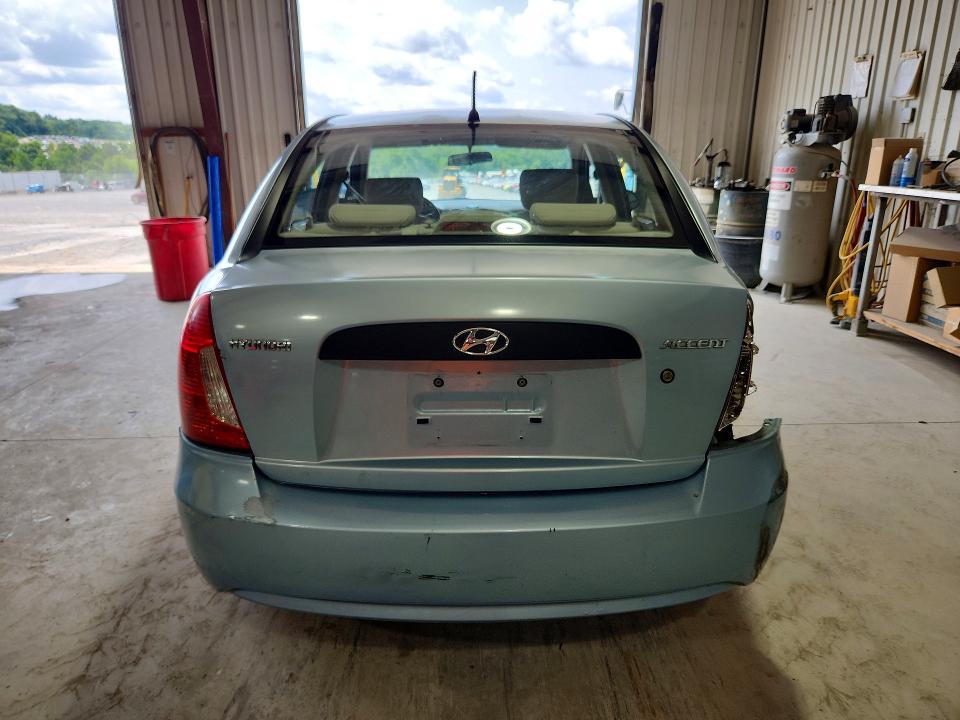2009 Hyundai Accent VIN KMHCM46C39U298572 COPART salvage auction — REAR END, PA - CERTIFICATE OF SALVAGE, sold $375 on 2026-07-31 (photo 6)