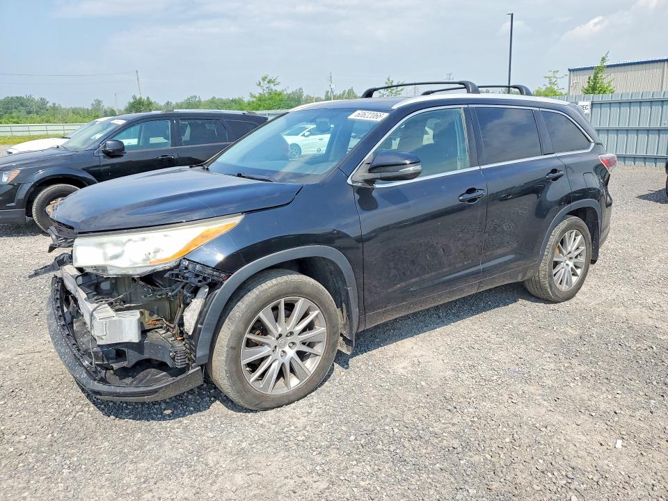 2015 Toyota Highlander VIN 5TDJKRFH8FS193052 COPART salvage auction — FRONT END, On - Permit Salvage, sold $4,100 on 2026-07-28 (photo 1)