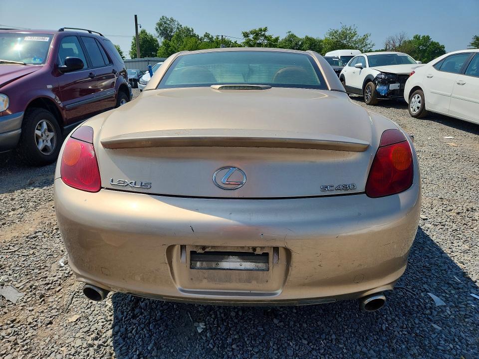 2003 Lexus Sc 430 VIN JTHFN48Y330036457 COPART salvage auction — MINOR DENT/SCRATCHES, In - Cert Of Title - Rebuilt Vehicl, sold $1,250 on 2026-07-16 (photo 6)
