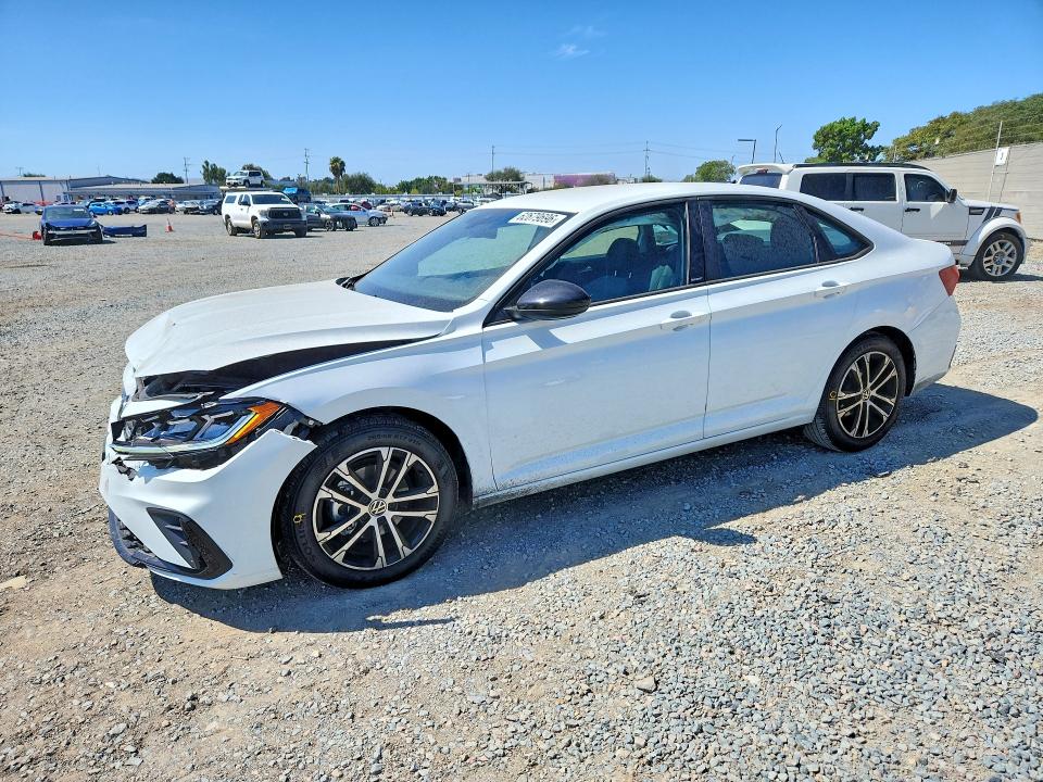 2025 Volkswagen Jetta VIN 3VWBX7BU6SM038150 COPART salvage auction — FRONT END, Ca - Salvage Certificate, sold $6,500 on 2026-08-28 (photo 1)
