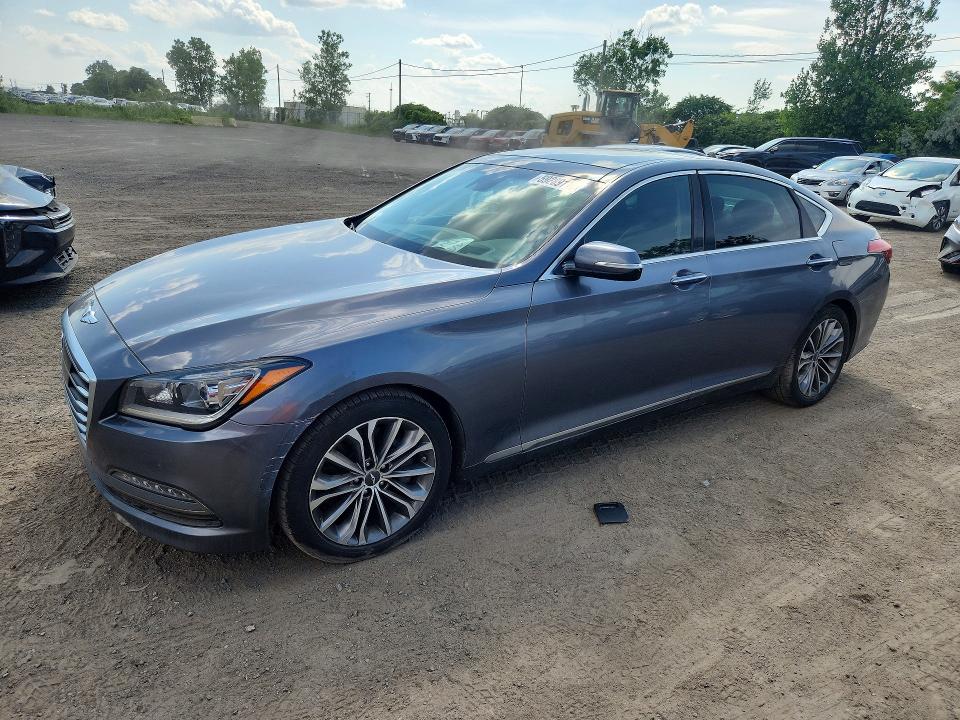 2015 Hyundai Genesis VIN KMHGN4JE0FU020697 COPART salvage auction — WATER/FLOOD, Qc - Irrecuperable, sold $1,600 on 2026-07-28 (photo 1)