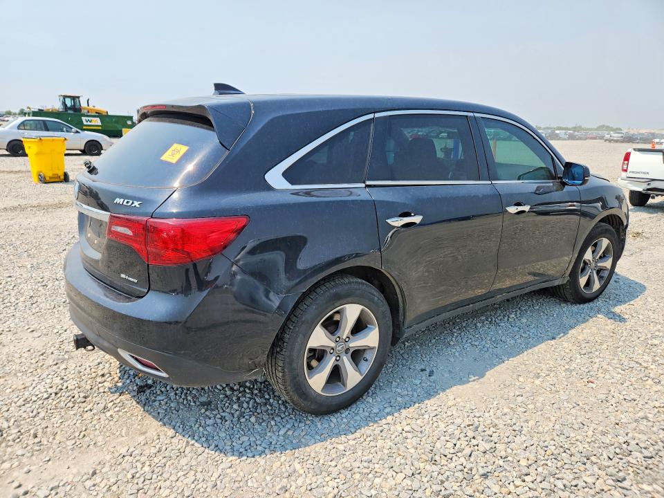 2016 Acura Mdx VIN 5FRYD4H27GB034015 COPART salvage auction — WATER/FLOOD, Co - Salvage, Flood, sold $325 on 2026-07-30 (photo 3)