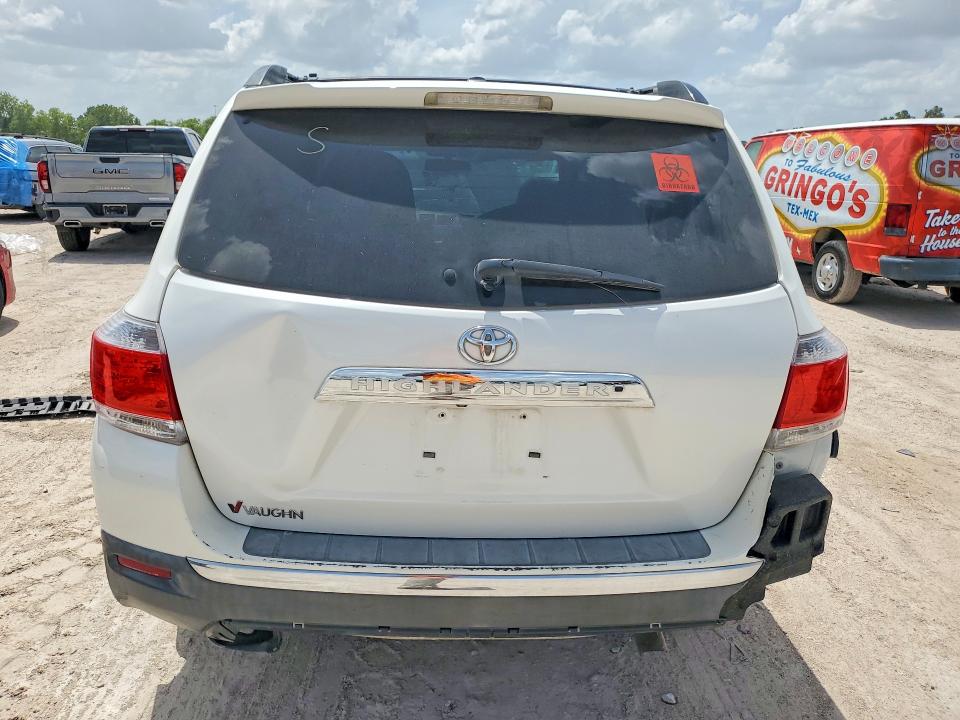 2012 Toyota Highlander VIN 5TDZK3EH2CS069310 COPART salvage auction — REAR END, La - Certificate Of Title (P), sold $3,850 on 2026-07-28 (photo 6)
