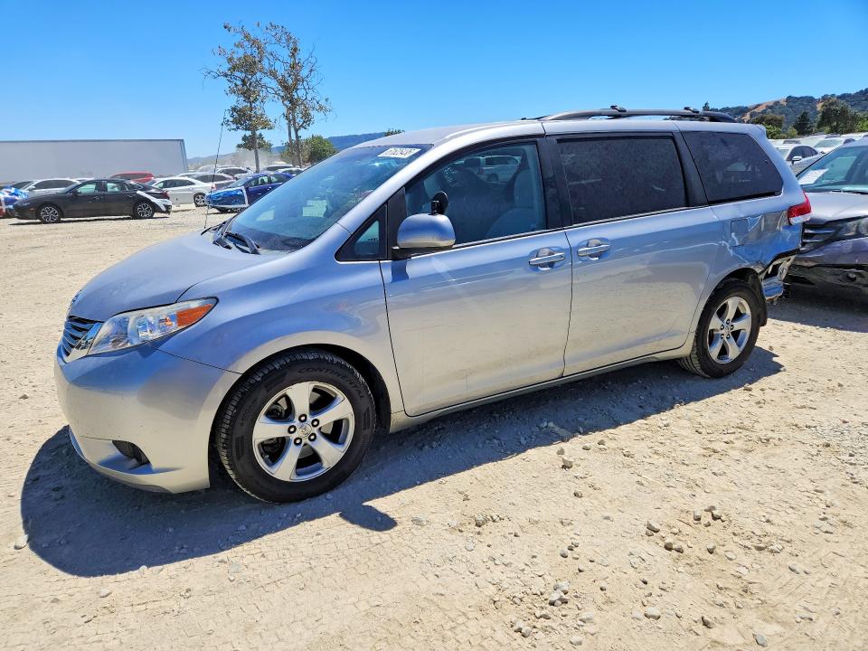 2012 Toyota Sienna VIN 5TDKK3DC1CS204770 COPART salvage auction — FRONT END, Ca - Salvage Certificate, sold $1,250 on 2026-07-28 (photo 1)