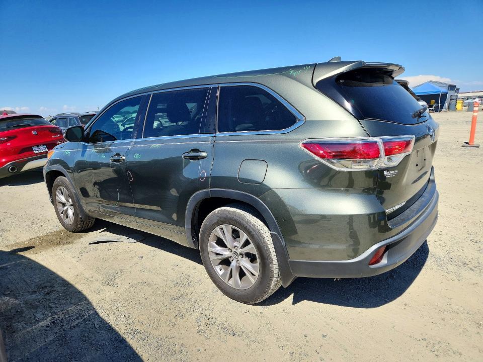 2016 Toyota Highlander VIN 5TDZKRFH1GS171236 COPART salvage auction — FRONT END, Ca - Salvage Certificate, sold $7,700 on 2026-07-23 (photo 2)
