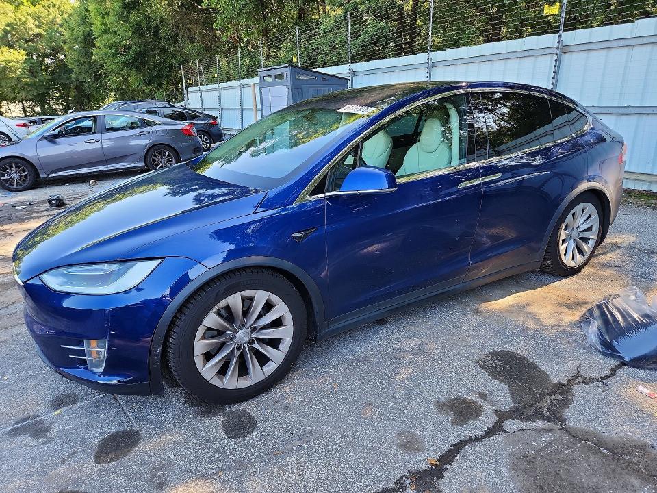 2017 Tesla Model x VIN 5YJXCBE2XHF077371 COPART salvage auction — REAR END, GA - CERT OF TITLE-SALVAGE (P), sold $7,900 on 2026-08-21 (photo 1)