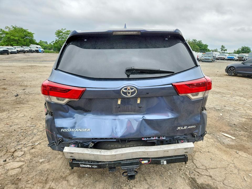 2019 Toyota Highlander VIN 5TDJZRFH4KS989853 COPART salvage auction — REAR END, Md - Cert Of Salvage > 75% Damage, sold $7,800 on 2026-07-16 (photo 6)