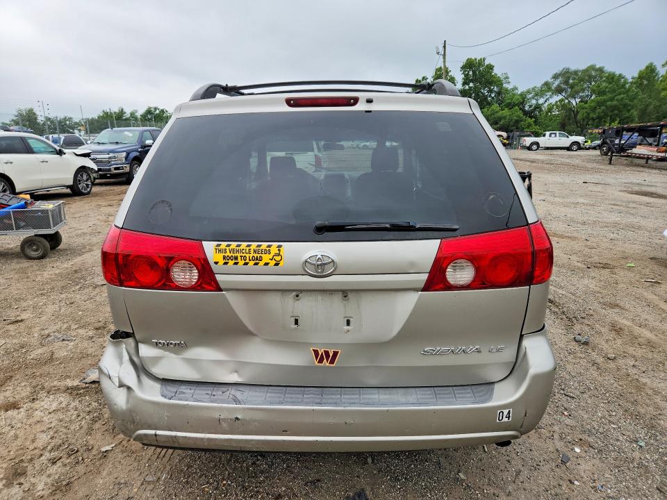 2008 Toyota Sienna VIN 5TDZK23C98S099655 COPART salvage auction — REAR END, Md - Cert Of Salvage > 75% Damage, sold $500 on 2026-07-30 (photo 6)