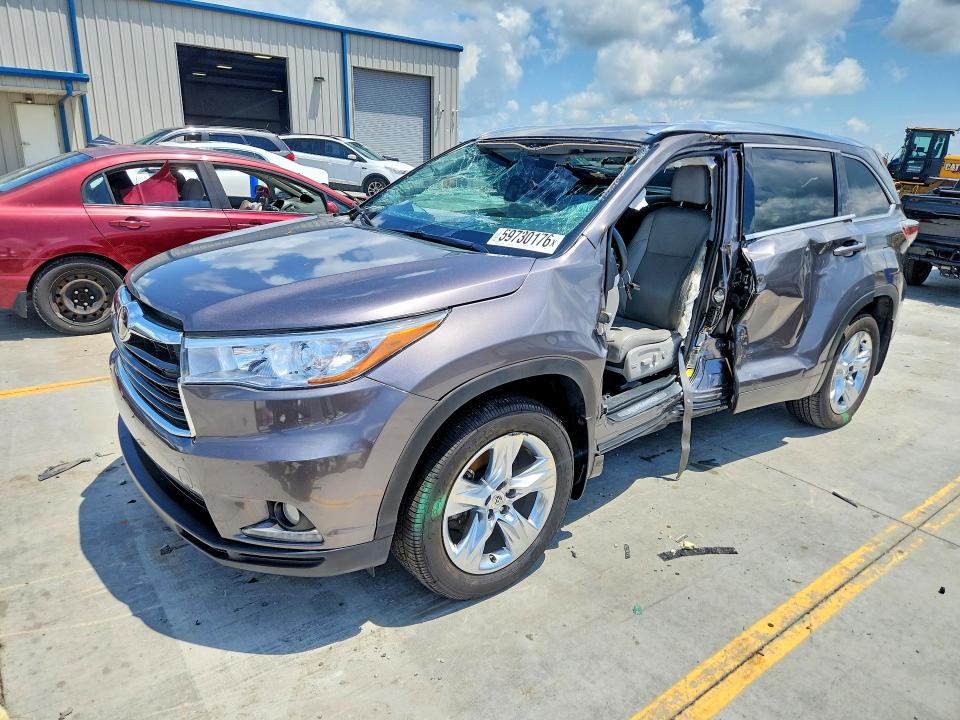 2015 Toyota Highlander VIN 5TDYKRFH0FS111877 COPART salvage auction — SIDE, Ky - Cert Of Title-Salvage, sold $6,500 on 2026-07-16 (photo 1)