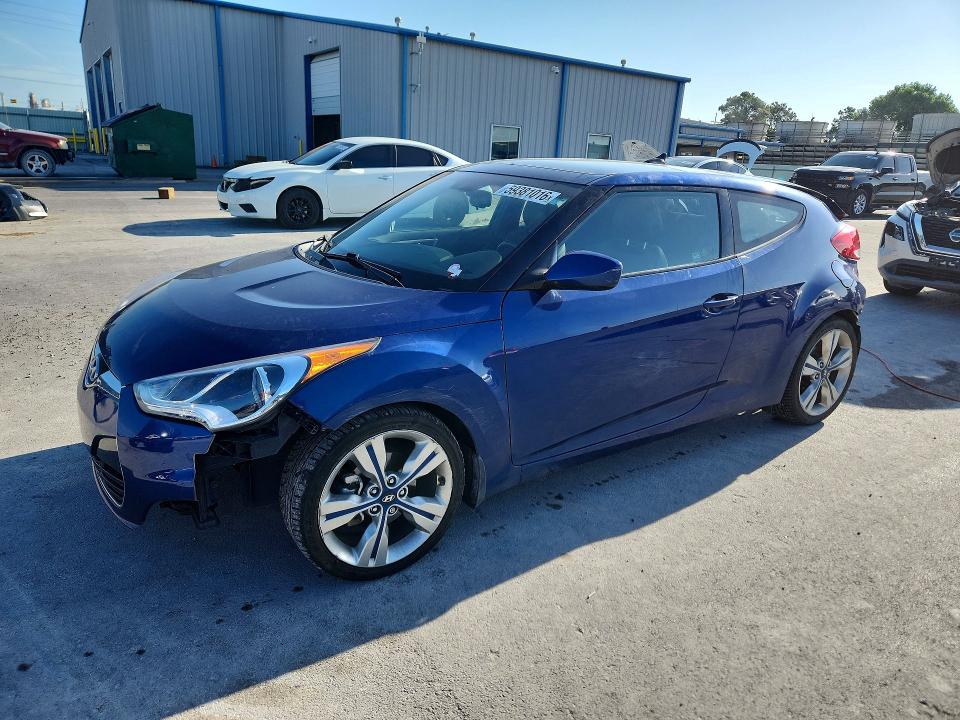 2016 Hyundai Veloster VIN KMHTC6AD9GU302524 COPART salvage auction — REAR END, Ok - Cert Of Title-Salvage, sold $1,400 on 2026-07-15 (photo 1)