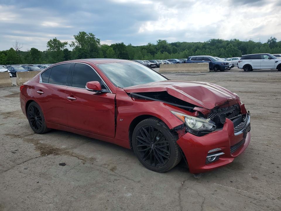 2014 Infiniti Q50 VIN JN1BV7AR9EM681259 COPART salvage auction — FRONT END, Ny - Mv-907A Salvage Certificate, sold $350 on 2026-07-21 (photo 4)