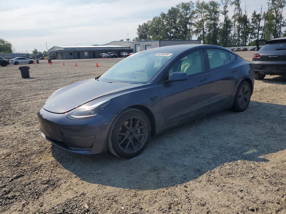 2021 Tesla Model 3 VIN 5YJ3E1EB5MF051077 COPART salvage auction — SIDE, Salvage Title, sold $80 on 2026-07-27 (photo 1)