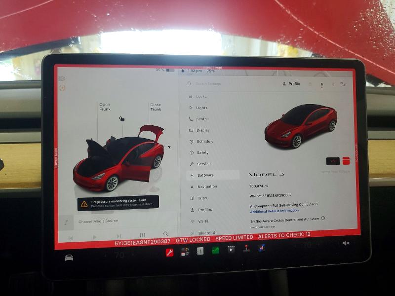 2022 Tesla Model 3 VIN 5YJ3E1EA8NF290387 COPART salvage auction — FRONT END, Fl - Dealer Only Clean Title, sold $150 on 2026-08-03 (photo 9)