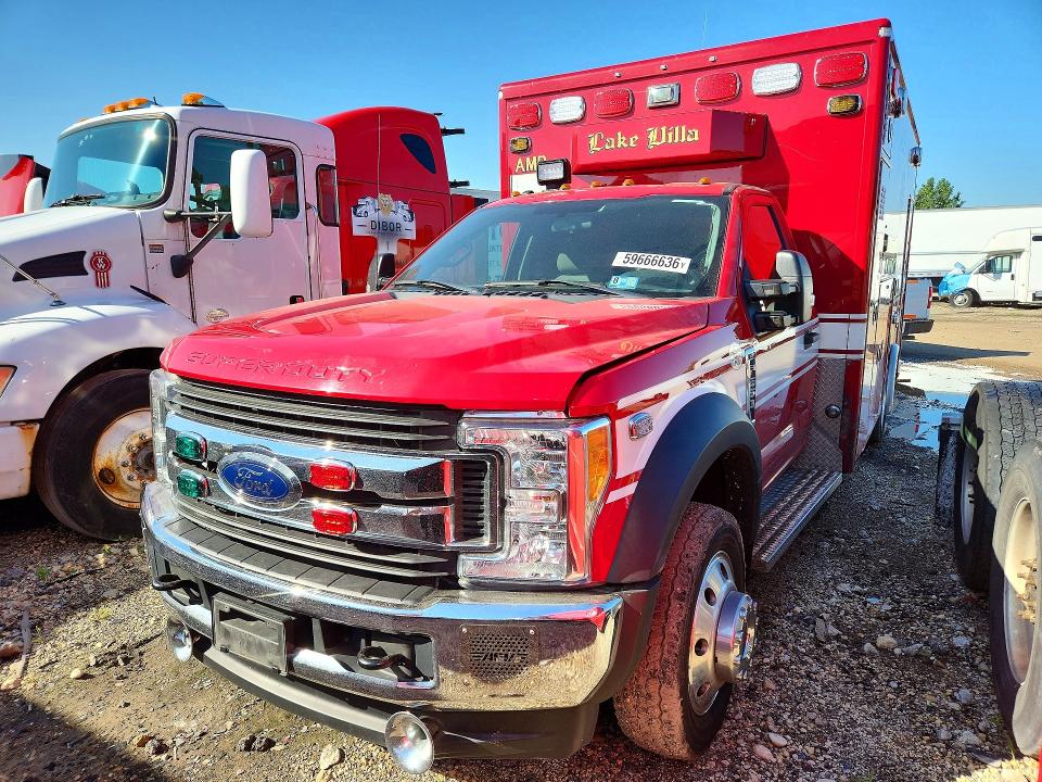 2017 Ford F550 VIN 1FDUF5HT2HED46332 COPART salvage auction — ROLLOVER, Il - Salvage Certificate, sold $16,000 on 2026-09-02 (photo 1)
