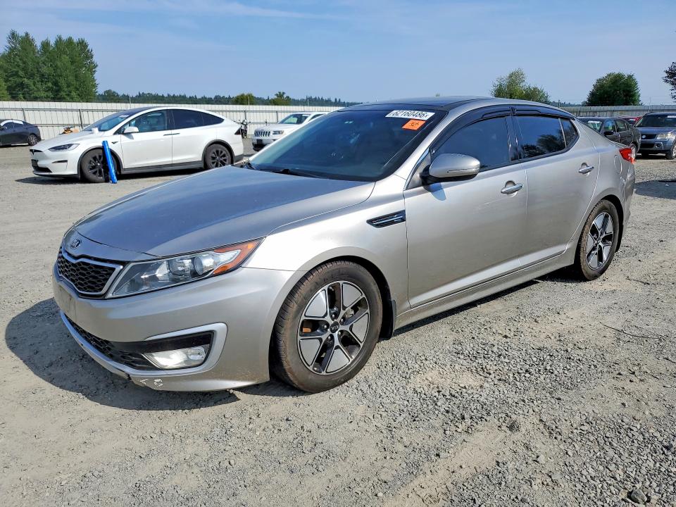 2012 Kia Optima hybrid VIN KNAGM4AD8C5030718 COPART salvage auction — WATER/FLOOD, WA - VEHICLE CERT OF OWNERSHIP-TITL, sold $225 on 2026-07-27 (photo 1)