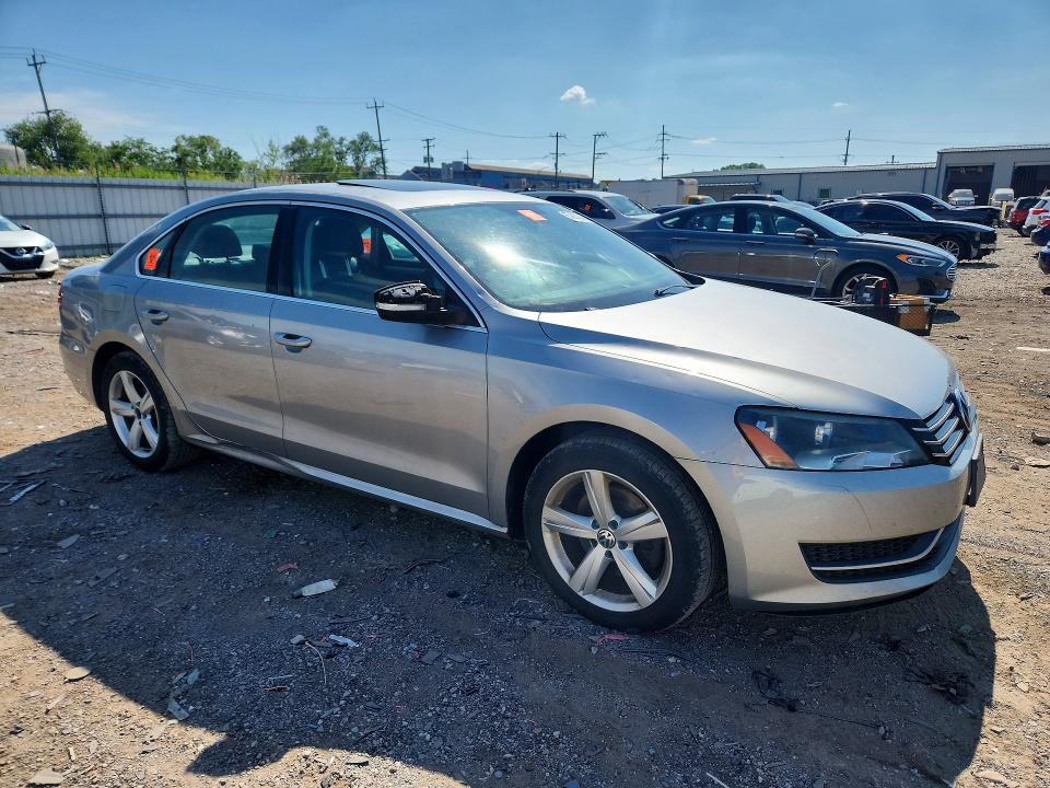 2013 Volkswagen Passat VIN 1VWBP7A35DC024110 COPART salvage auction — HAIL, Salvage Title, sold $225 on 2026-08-05 (photo 4)