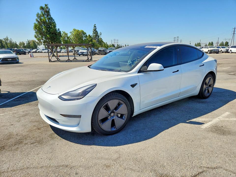 2023 Tesla Model 3 VIN 5YJ3E1EA4PF606046 COPART salvage auction — SIDE, Ca - Salvage Certificate, sold $250 on 2026-07-21 (photo 1)