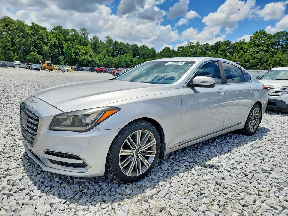 2018 Genesis G80 VIN KMHGN4JE0JU235215 COPART salvage auction — FRONT END, Ga - Certificate Of Title, sold $1,250 on 2026-07-28 (photo 1)