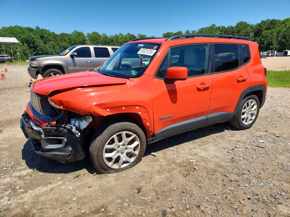 2018 Jeep Renegade VIN ZACCJABB6JPJ59791 COPART salvage auction — FRONT END, VA - CERT OF TITLE - SALVAGE, sold $1,100 on 2026-07-27 (photo 1)