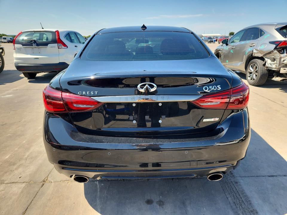 2020 Infiniti Q50 VIN JN1EV7AP6LM204622 COPART salvage auction — FRONT END, Tx - Salvage Vehicle Title, sold $7,700 on 2026-07-13 (photo 6)